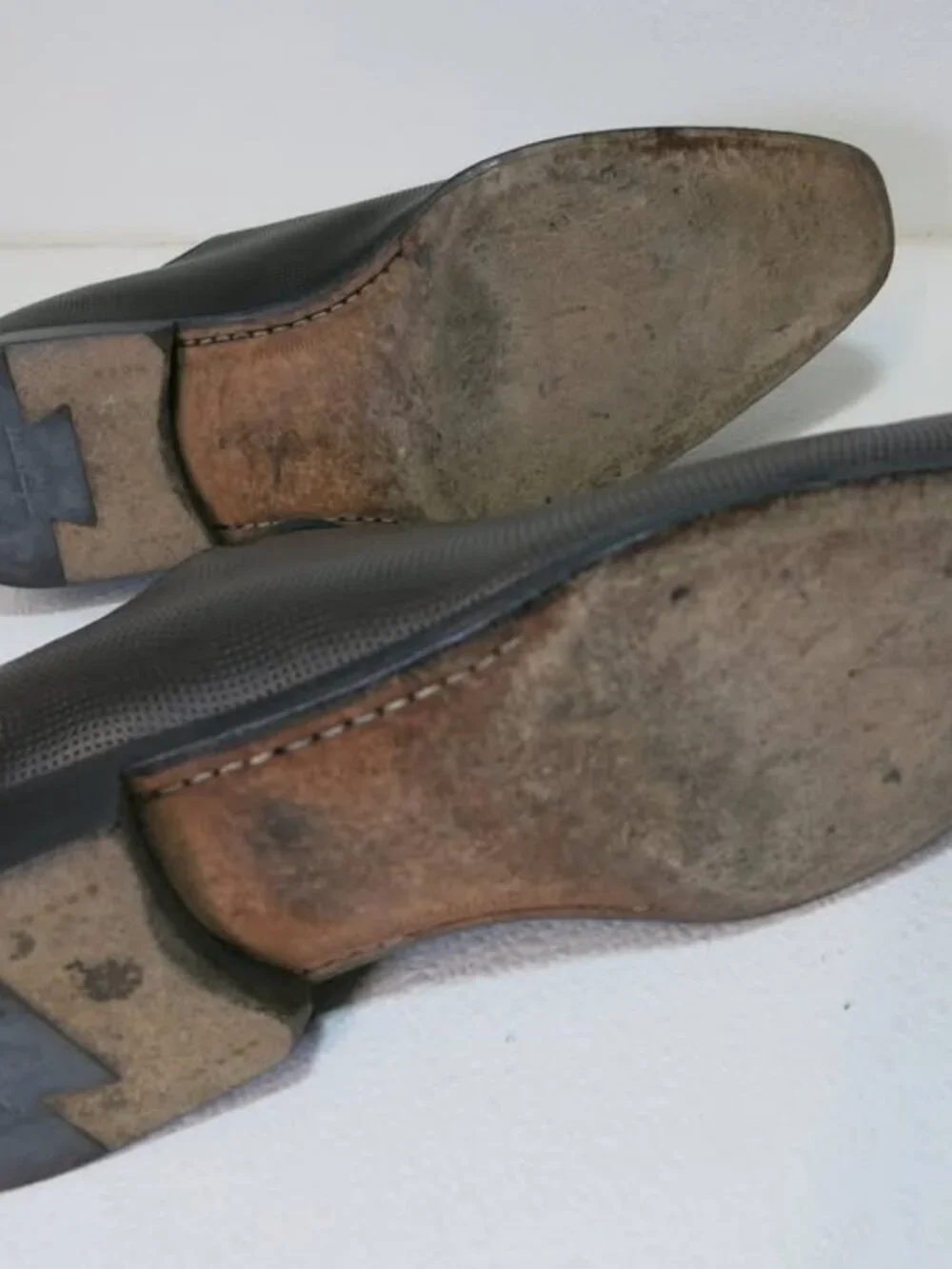 Salvatore Ferragamo Pebbled Grained Leather Plain Toe Oxfords Men's Shoes 8 EE